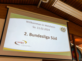 Willkommenstafel beim 4. Wettkampftag der 2. Bundesliga Süd