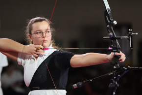 Rebecca Beck im Bronzefinalmatch bei der Bayerischen Meisterschaft Halle