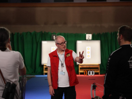 Florian Stadler im Goldmedaillienmatch bei der Bayerischen Meisterschaft Halle