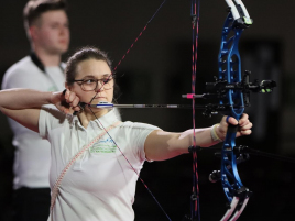 Alexandra Stadler im Goldmedaillienmatch bei der Bayerischen Meisterschaft Halle