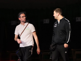 Florian Stadler im Goldmedaillienmatch bei der Bayerischen Meisterschaft Halle