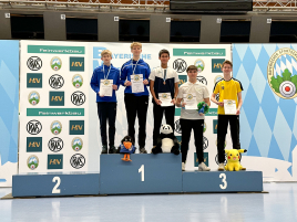 Siegerehrung Jugend Recurve bei der Bayerischen Meisterschaft Halle