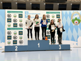 Siegerehrung Schüler A weiblich bei der Bayerischen Meisterschaft Halle