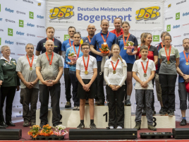 Siegerehrung bei der Deutschen Meisterschaft Feldbogen