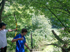 Bálint bei einem Bergabschuss bei der Deutschen Meisterschaft Feldbogen