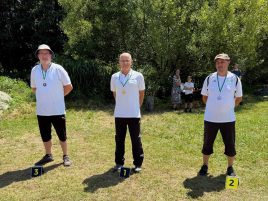 Siegerehrung Master Recurve bei der Bezirksmeisterschaft im Freien